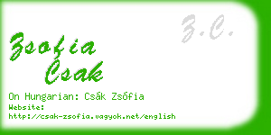 zsofia csak business card